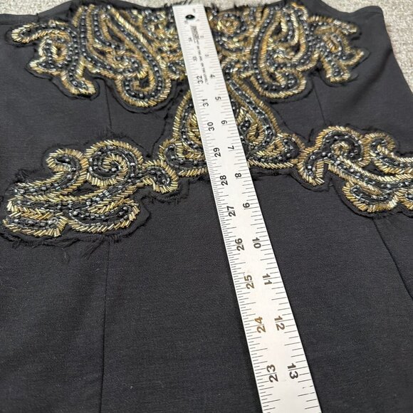 Free People New Dehli Mini Beaded Tube Dress in Black & Bronze Size Medium - Picture 6 of 8